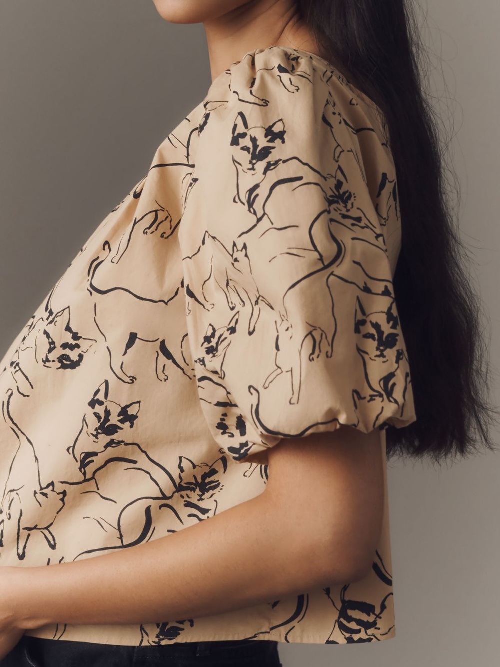 *Anthropologie Maeve Puff Sleeve Swing Blouse - Picture 4 of 5